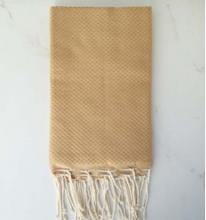 FOUTA nid d'abeille unie bronze 