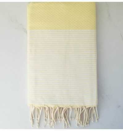 Fouta nid d'abeille jaune beurre