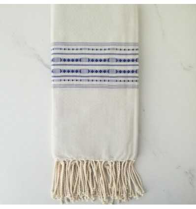 Fouta thalasso greige et bleu