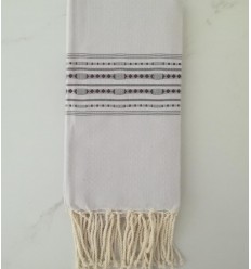 Fouta thalasso avec motifs aubergine 