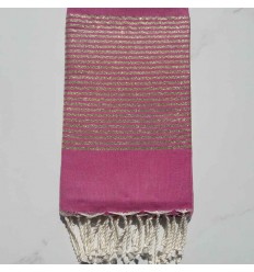 Fouta Lurex plate rose foncé 