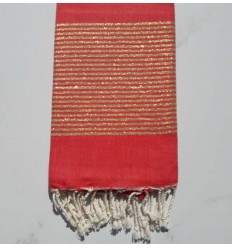 Fouta lurex rouge anglais 