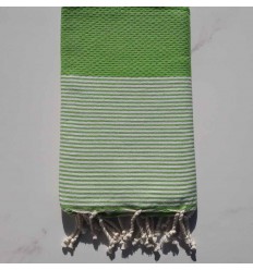 Fouta nid d'abeille vert prairie 