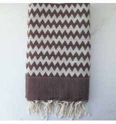 Fouta zigzag marron 