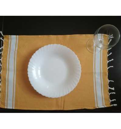 Mini fouta plate jaune foncé