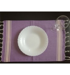 Mini fouta plate mauve avec rayures rose clair 