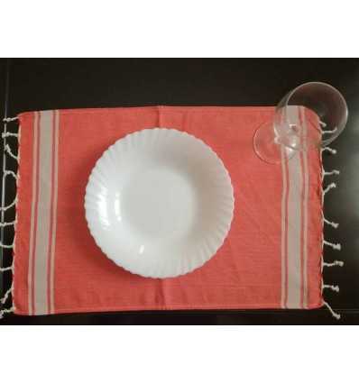 Mini fouta plate rouge avec rayures