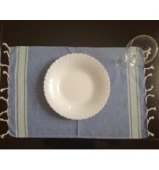 Mini fouta plate bleu rayée azurin 