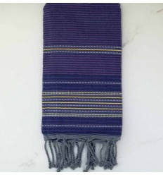 Fouta arabesque bleu marine 