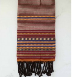 Fouta arabesque couleur rouge bordeaux 