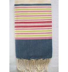 Fouta Plate ziwane 5 couleurs bleu jean 