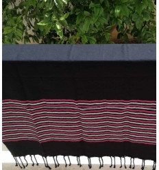Fouta Lurex plate noir, rose et argenté  2
