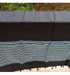 Fouta Lurex plate noir, bleu et argenté  2