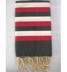 Fouta ziwane multicolore gris rouge 
