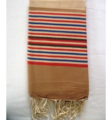 Fouta ziwane 5 couleurs maron rouge 