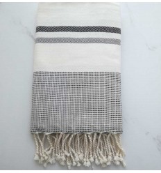 Chevron blanc, ardoise et gris moyen 