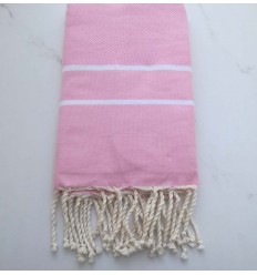 Fouta chevron rose clair 