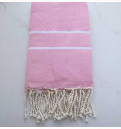 Fouta chevron rose clair