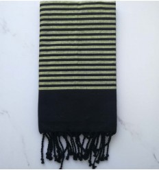 Fouta Lurex plate noir et vert 
