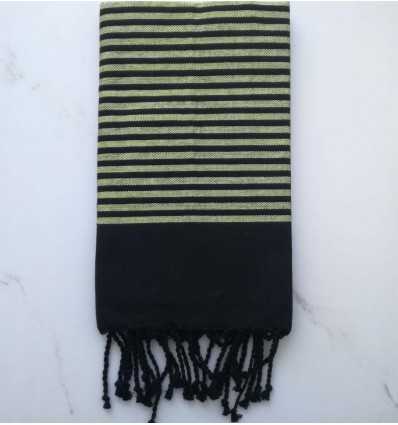 Fouta Lurex plate noir et vert