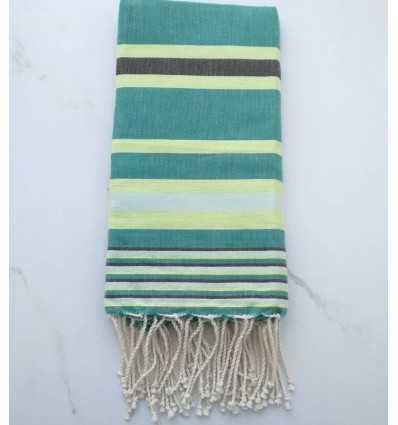 Fouta dina vert avec rayures