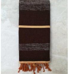 Jeté marron et ocre jaune m1.5m*2.5m 