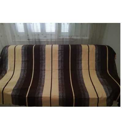 Jeté marron et ocre jaune m1.5m*2.5m 