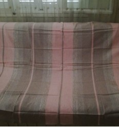 Jeté taupe clair et rose avec lurex 1.5m*2.5m  2