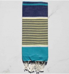 Enfant bleu azur, bleu foncé, jaune et blanc 