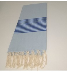 Jeté bleu ciel avec rayures 