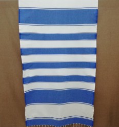 Fouta Plate milano blanche et bleu Fouta Tunisia - 1 2