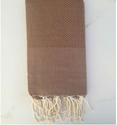 FOUTA nid d'abeille unie alezan foncé 