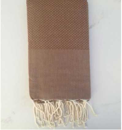 Fouta nid d'abeille unie alezan