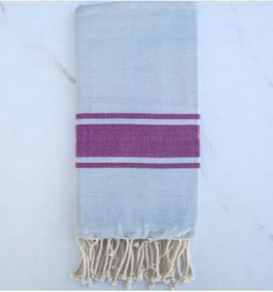 Fouta plate gris bleu rayée byzantium