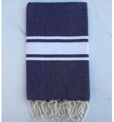 Fouta plate jean bleu moyen 