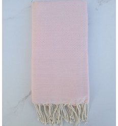 FOUTA nid d'abeille unie rose pale 