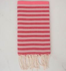 Fouta rose, rouge et rose pale 