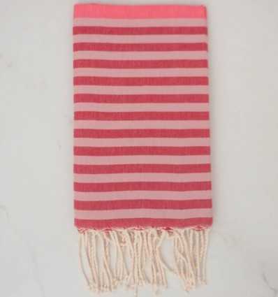 Fouta rose, rouge et rose pale