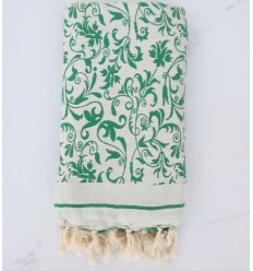 Fouta fleur vert 