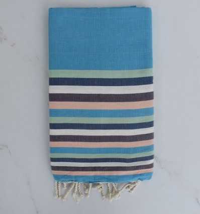 Fouta plate 6 couleurs bleu, vert, aubergine...