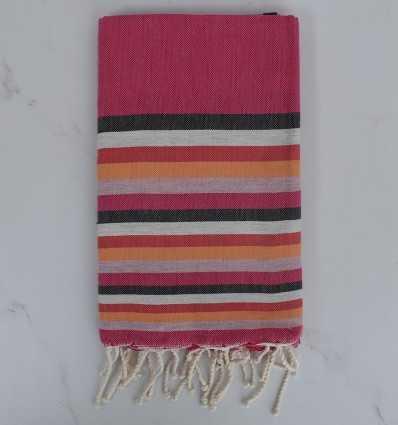 Fouta plate 6 couleurs avec rayures