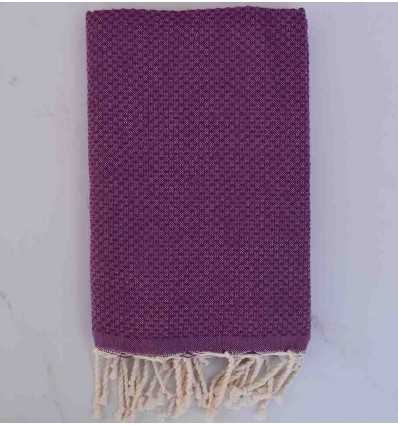 Fouta nid d'abeille unie hollyhock 