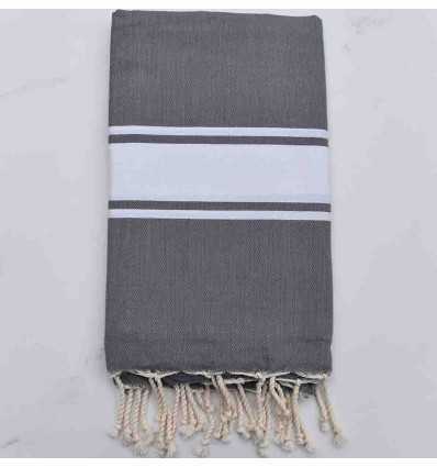 Fouta plate gris moyen 