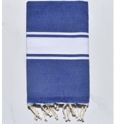 Fouta Plate Bleu jean avec rayures Fouta Tunisia - 1 2