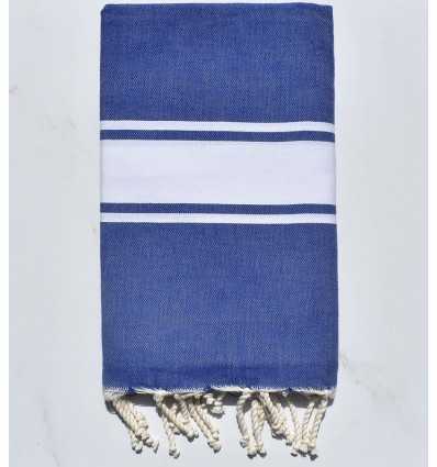 Fouta Plate Bleu jean avec rayures 
