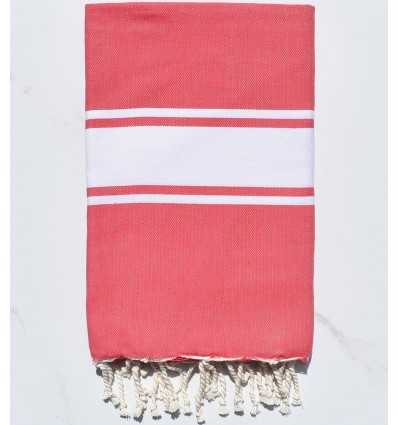 Fouta Plate rouge groseille