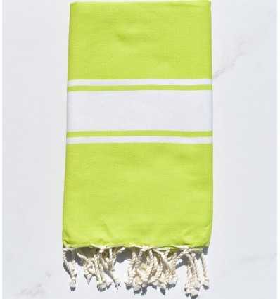 Fouta plate vert chartreuse 