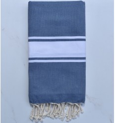 Fouta plate bleu guède 