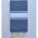 Fouta plate bleu guède 
