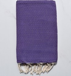 FOUTA nid d'abeille unie violet 